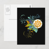Carte Postale Dharma Wheel Floral (Devant / Derrière)