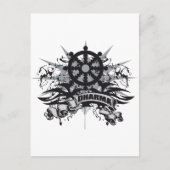 Carte Postale Dharma Wheel Grunge (Devant)