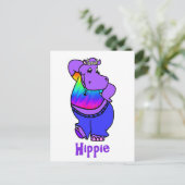 Carte postale d'hippopotame hippie "Hippe" (Debout devant)