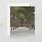 Carte postale d'hiver à High Park, Toronto (Devant / Derrière)