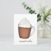 Carte postale d'hiver Chocolat chaud au cacao Meil (Debout devant)