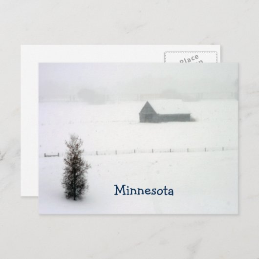 Carte postale d'hiver du Minnesota (Devant / Derrière)