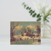 Carte postale d'hiver vintage (Debout devant)