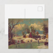 Carte postale d'hiver vintage (Devant / Derrière)