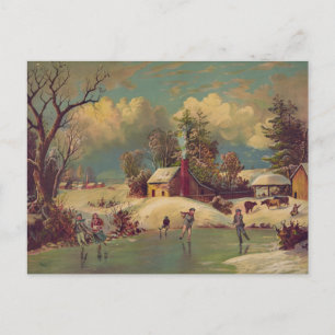 Carte postale d'hiver vintage