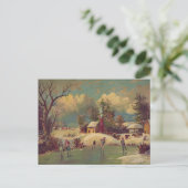 Carte postale d'hiver vintage (Debout devant)