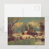 Carte postale d'hiver vintage (Devant / Derrière)
