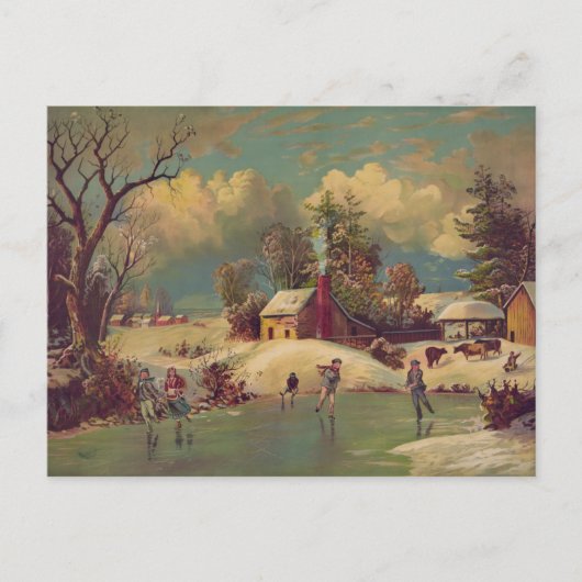 Carte postale d'hiver vintage (Devant)