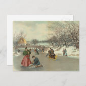 Carte postale d'hiver vintage (Devant / Derrière)