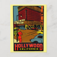 Carte postale d'Hollywood Californie