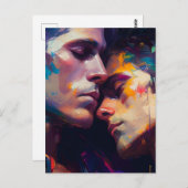 Carte postale d'hommes amoureux (Devant / Derrière)
