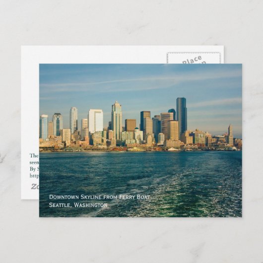 Carte postale d'horizon de Seattle (Devant / Derrière)