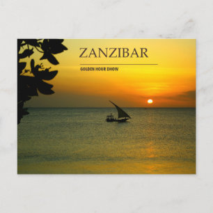 Carte Postale Dhow de Zanzibar au coucher du soleil Heure doré