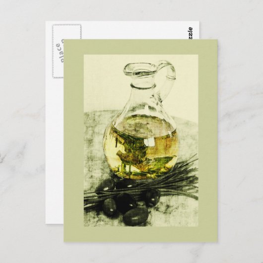 carte postale d'huile d'olive rustique (Devant / Derrière)