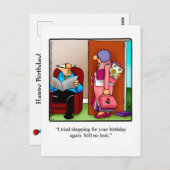 Carte postale d'humour d'anniversaire drôle (Devant / Derrière)