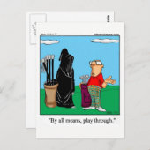 Carte postale d'humour de golf amusant (Devant / Derrière)