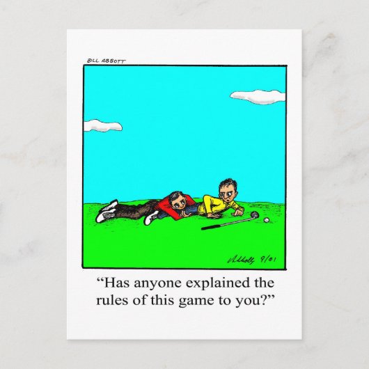 Carte postale d'humour de golf amusant (Devant)