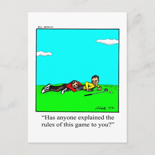 Carte postale d'humour de golf hilarant (Devant)