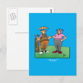 Carte postale d'humour de golf hilarant (Devant / Derrière)