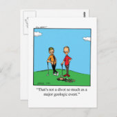 Carte postale d'humour drôle sur le golf (Devant / Derrière)