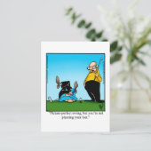 Carte postale d'humour hilarant sur le golf (Debout devant)