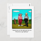 Carte postale d'humour hilarant sur le golf (Devant / Derrière)