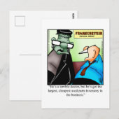 Carte postale d'humour pour rétablissement (Devant / Derrière)