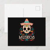 Carte Postale Dia De Los Muertos Jour des Morts Mexique Crâne (Devant / Derrière)