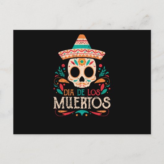 Carte Postale Dia De Los Muertos Jour des Morts Mexique Crâne (Devant)