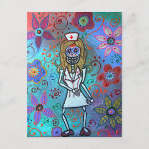 Carte Postale Dia de los Muertos Nurse II Peinture