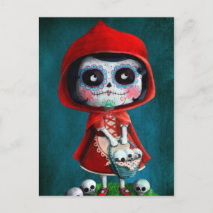 Carte Postale Dia de los Muertos Petit chaperon rouge
