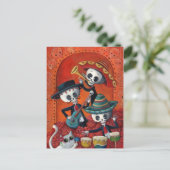 Carte Postale Dia de Los Muertos Skeleton Mariachi Trio (Debout devant)