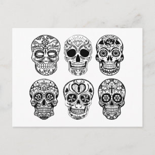 Carte Postale Dia de los Muertos Skulls