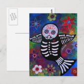 CARTE POSTALE DIA DE LOS MUERTOS SPARROW BIRD (Devant / Derrière)