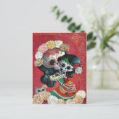 Carte Postale Dia de Los Muertos Squelettes Mère et Fille (Debout devant)