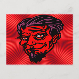 Carte Postale Diable à face rouge