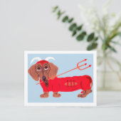 Carte Postale Diable Dachshund (Debout devant)