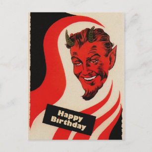 Carte Postale Diable d'anniversaire vintage