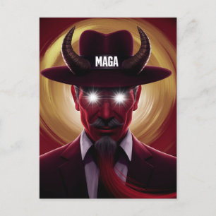 Carte Postale Diable dans un Casquette rouge