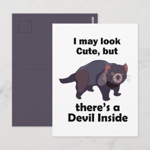 Carte Postale Diable de Tasmanie Diable Mignon à l'Intérieur Mar