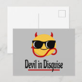 Carte Postale diable déguisé Emoji Hot tendance Funny (Devant / Derrière)