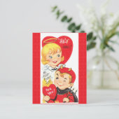 Carte postale Diable et Ange Valentine des années (Debout devant)