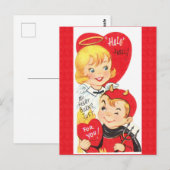 Carte postale Diable et Ange Valentine des années (Devant / Derrière)