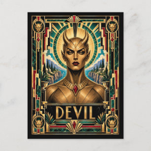 Carte Postale Diable, mythique Art déco
