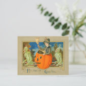 Carte Postale Diable Sorcière Jack O Lantern Démon (Debout devant)