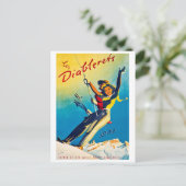 Carte Postale Diablerets, montagne, couple sur un téléski (Debout devant)