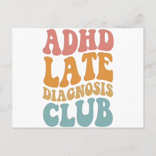 Carte Postale Diagnostic tardif de TDAH Club Drôle Cadeau de Neu (Devant)