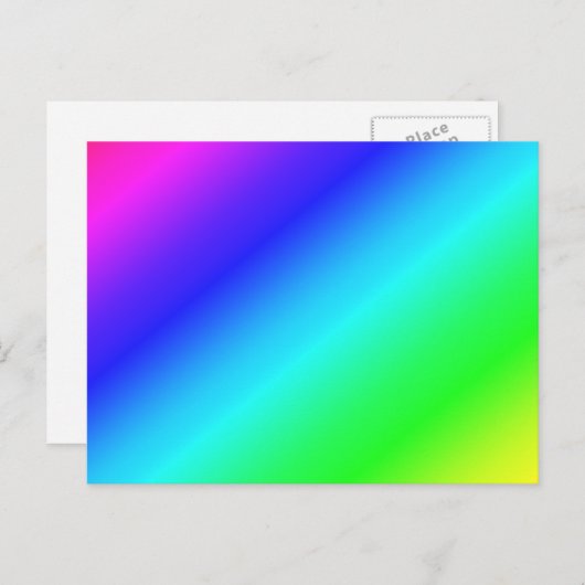 Carte Postale Diagonal Rainbow Gradient Blue to Green (Devant / Derrière)