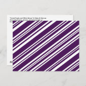 Carte Postale Diagonale Variée violet et blanc rayures (Devant / Derrière)