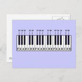 Carte Postale Diagramme de clavier de piano (Devant / Derrière)